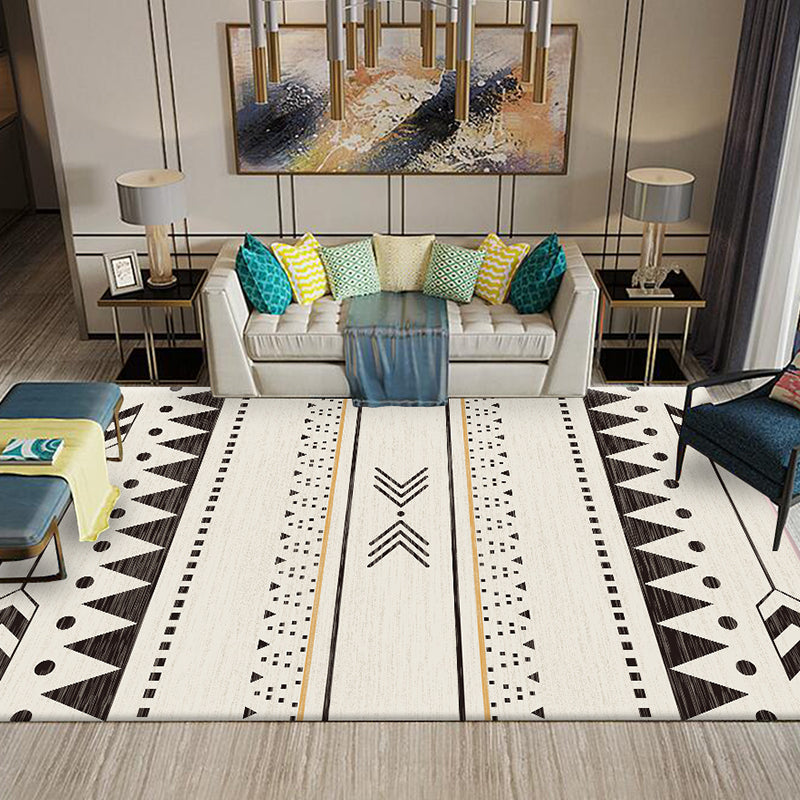 BowLift | Multicolored Southwestern Carpet Polypropylene Stripes Printed Area Rug Non-Slip Backing Pet-Friendly Maintenance-Friendly Indoor Rug for Decor