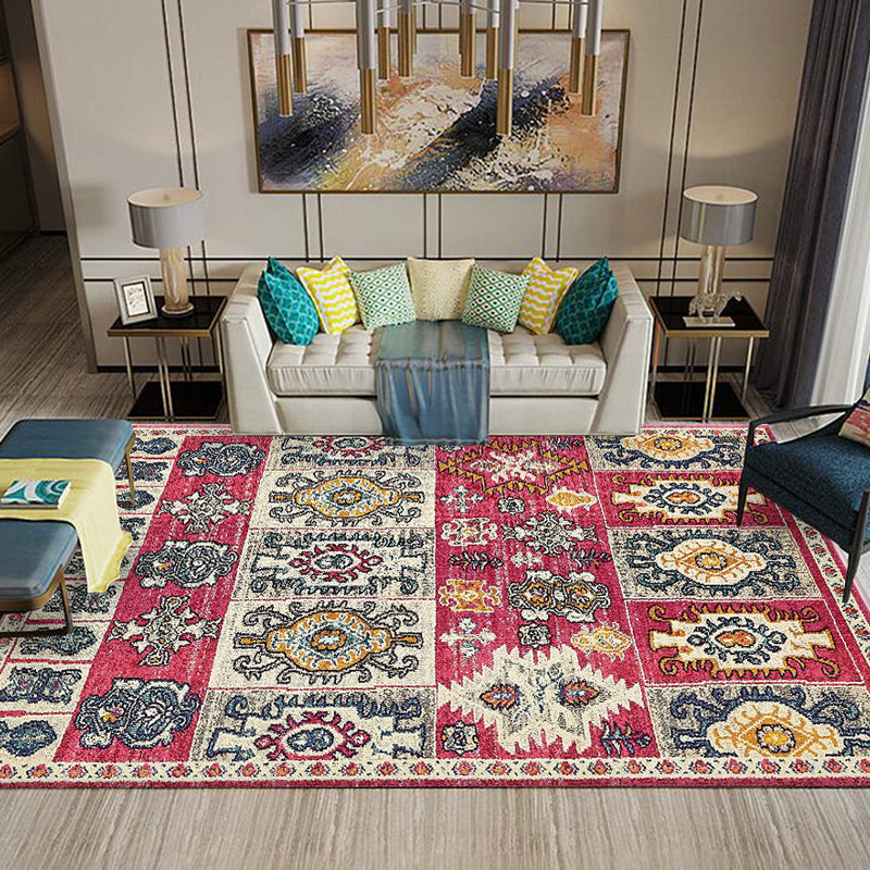 BowLift | Multicolored Southwestern Carpet Polypropylene Stripes Printed Area Rug Non-Slip Backing Pet-Friendly Maintenance-Friendly Indoor Rug for Decor