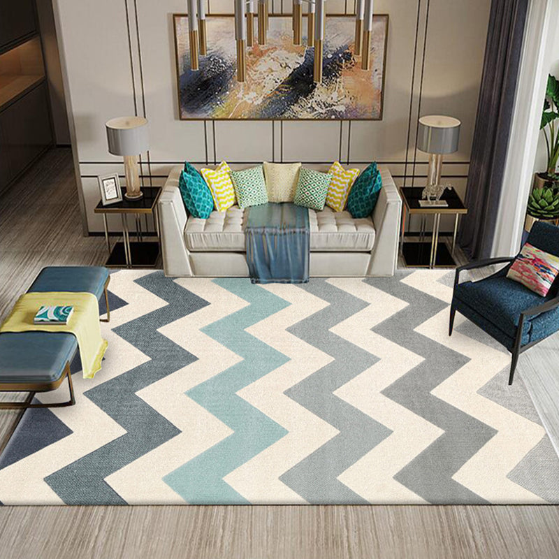 BowLift | Multicolored Southwestern Carpet Polypropylene Stripes Printed Area Rug Non-Slip Backing Pet-Friendly Maintenance-Friendly Indoor Rug for Decor