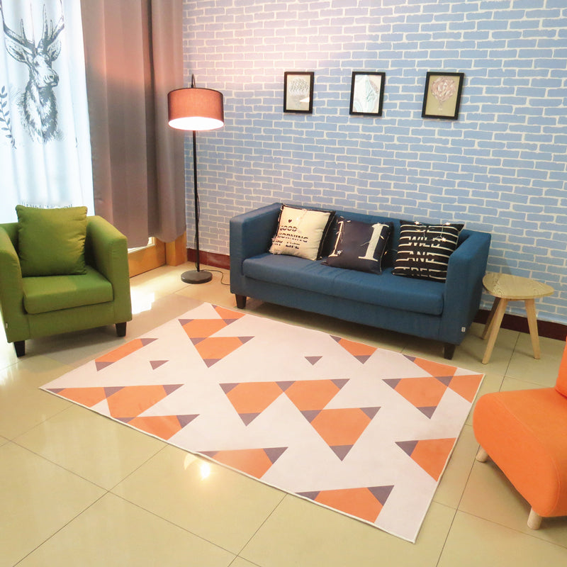 BowLift | Nordic living room carpet Multicolored Geometric pattern Indoor carpet Synthetic Non-slip Pet-friendly Washable carpet