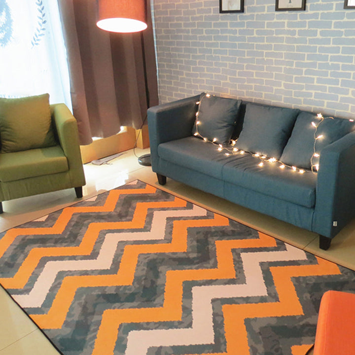 BowLift | Nordic living room carpet Multicolored Geometric pattern Indoor carpet Synthetic Non-slip Pet-friendly Washable carpet
