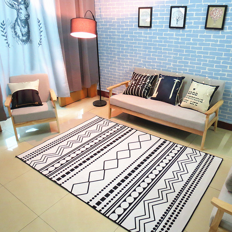 BowLift | Nordic living room carpet Multicolored Geometric pattern Indoor carpet Synthetic Non-slip Pet-friendly Washable carpet