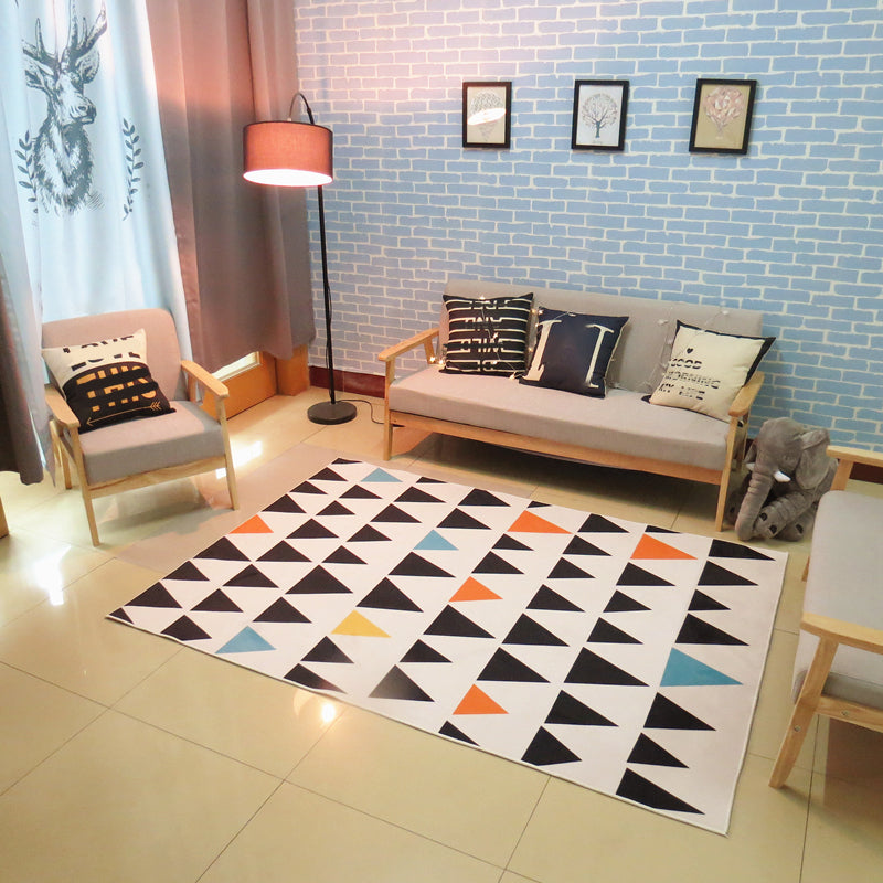 BowLift | Nordic living room carpet Multicolored Geometric pattern Indoor carpet Synthetic Non-slip Pet-friendly Washable carpet