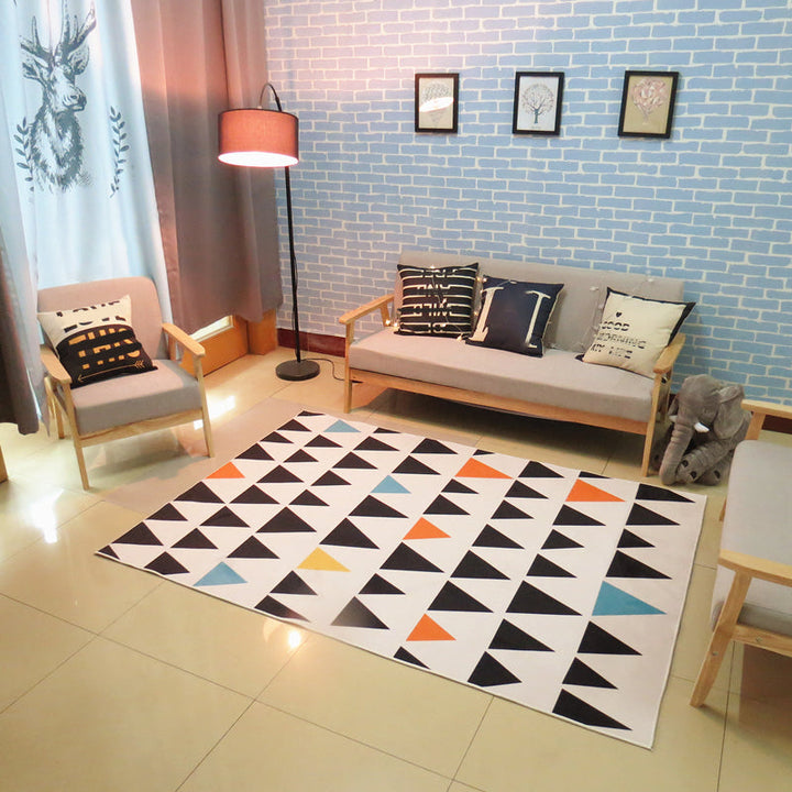 BowLift | Nordic living room carpet Multicolored Geometric pattern Indoor carpet Synthetic Non-slip Pet-friendly Washable carpet