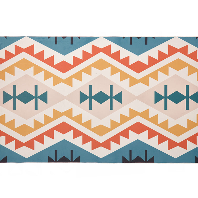 BowLift | Nordic living room carpet Multicolored Geometric pattern Indoor carpet Synthetic Non-slip Pet-friendly Washable carpet