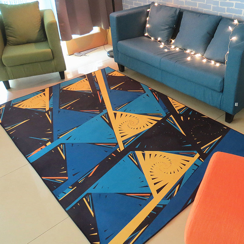 BowLift | Nordic living room carpet Multicolored Geometric pattern Indoor carpet Synthetic Non-slip Pet-friendly Washable carpet