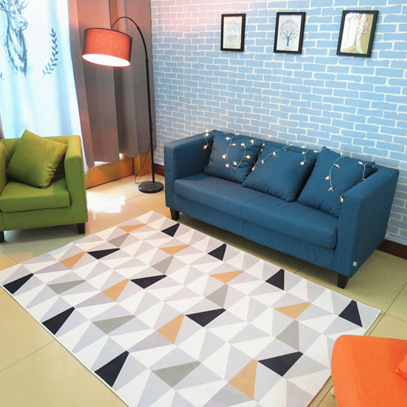 BowLift | Nordic living room carpet Multicolored Geometric pattern Indoor carpet Synthetic Non-slip Pet-friendly Washable carpet
