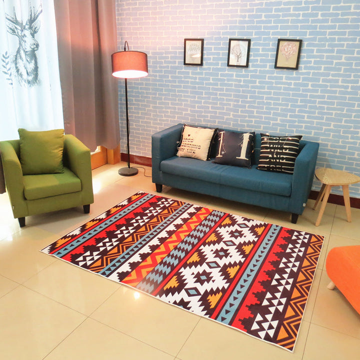 BowLift | Nordic living room carpet Multicolored Geometric pattern Indoor carpet Synthetic Non-slip Pet-friendly Washable carpet