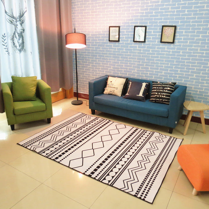 BowLift | Nordic living room carpet Multicolored Geometric pattern Indoor carpet Synthetic Non-slip Pet-friendly Washable carpet