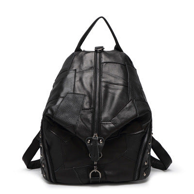 Colorful Patchwork Leather Backpack