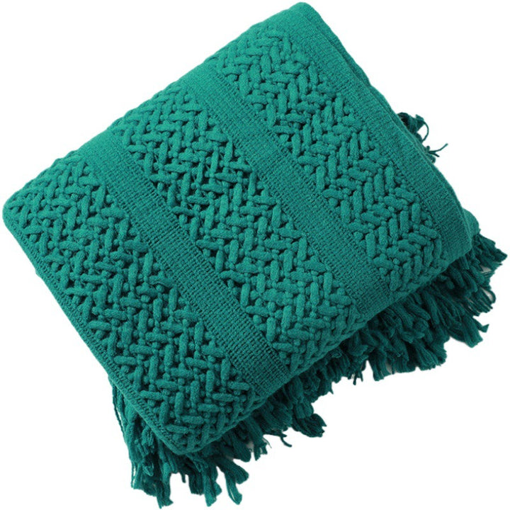 Women's Knit Blanket with Elegant Fringes Bowlift
