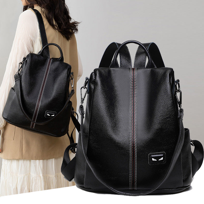Premium Leather Multi-Compartment Backpack