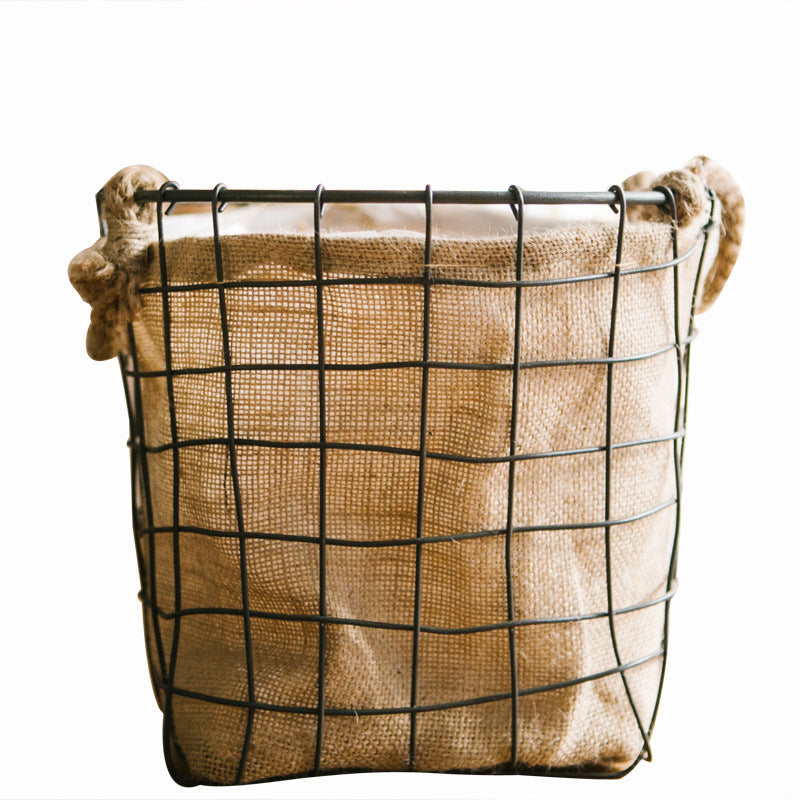 Decorative storage basket with jute lining Bowlift
