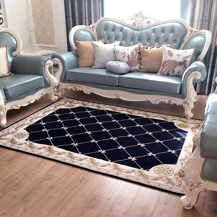 BowLift | Retro geometric pattern carpet Multicolor Polyester indoor mat non-slip pet friendly maintenance friendly rug for home