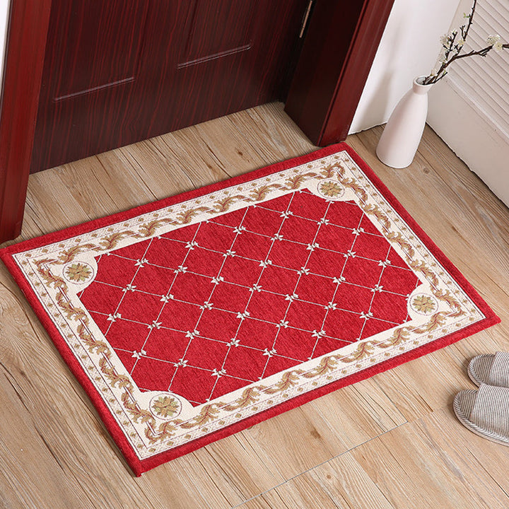 BowLift | Retro geometric pattern carpet Multicolor Polyester indoor mat non-slip pet friendly maintenance friendly rug for home