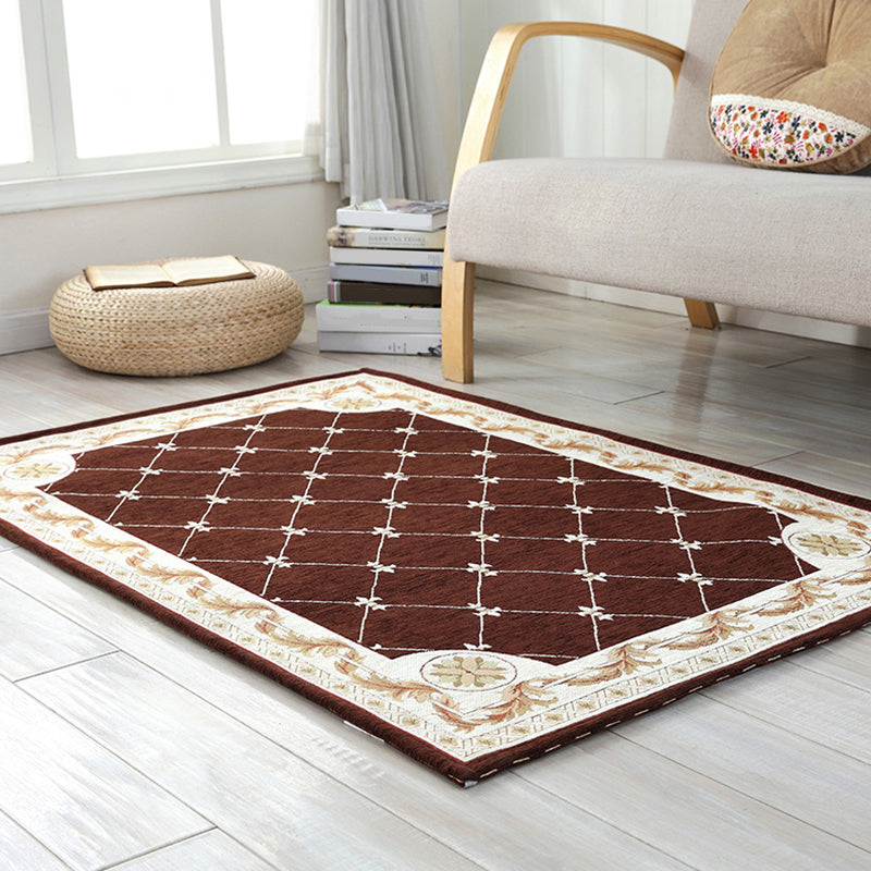 BowLift | Retro geometric pattern carpet Multicolor Polyester indoor mat non-slip pet friendly maintenance friendly rug for home