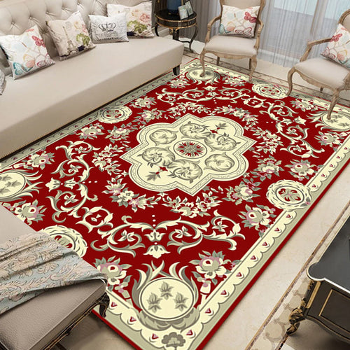 BowLift | Shabby Chic Living Room Rug Multicolored Floral Pattern Polyester Non-Slip Backing Washable Area Rug