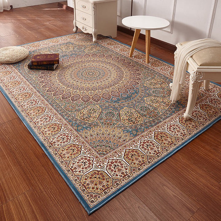 BowLift | Multicolored Retro Carpet Polypropylene Flower Pattern Carpet pet-friendly machine washable Indoor Carpet for Living Room