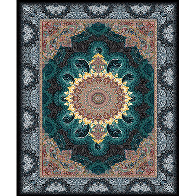 BowLift | Multicolored Retro Carpet Polypropylene Flower Pattern Carpet pet-friendly machine washable Indoor Carpet for Living Room