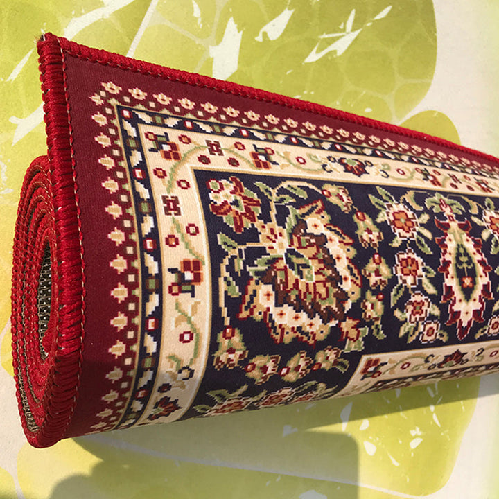 BowLift | Retro Living Room Carpet Multicolor Flower Pattern Berber Carpet Polyester Non-Slip Backing Pet-Friendly Carpet