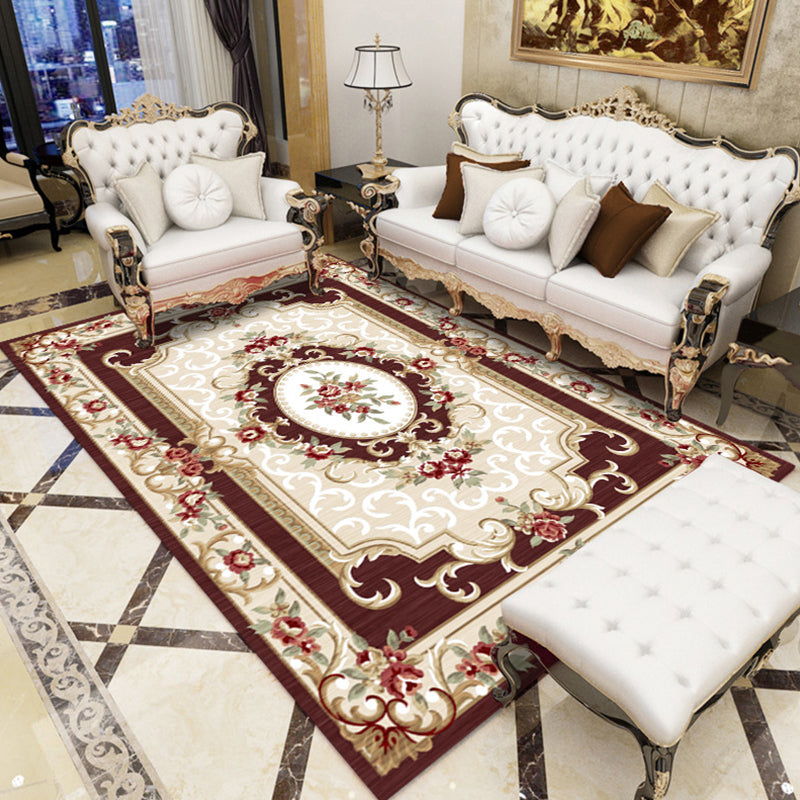 BowLift | Retro Living Room Carpet Multicolor Flower Pattern Berber Carpet Polyester Non-Slip Backing Pet-Friendly Carpet