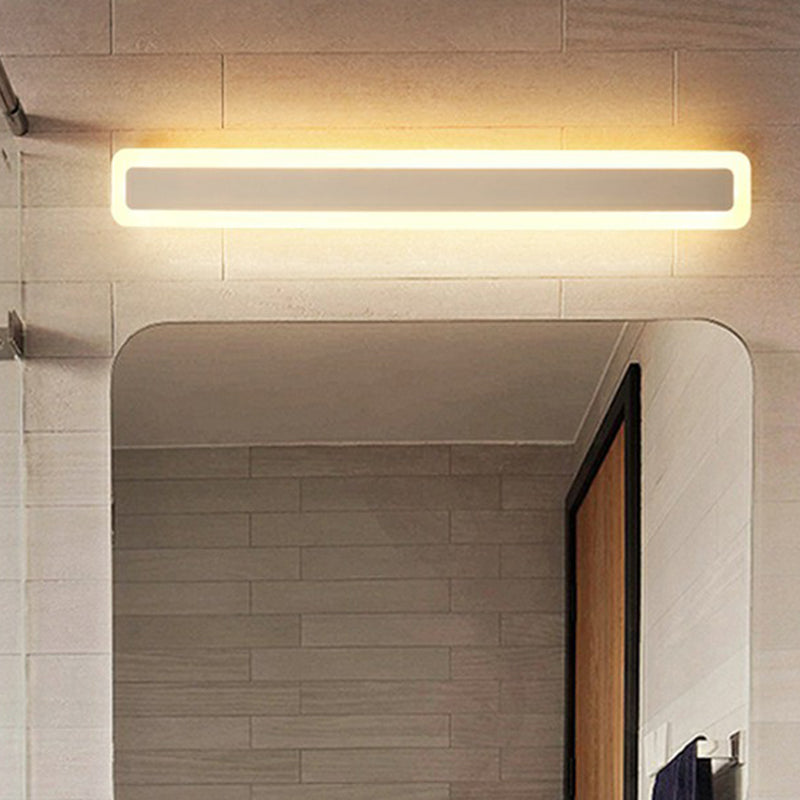 BowLift | Bar-shaped Vanity Light Minimalist Acrylic Bathroom LED Wall Lighting in White