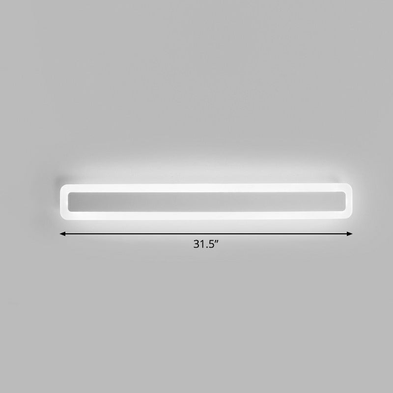 BowLift | Bar-shaped Vanity Light Minimalist Acrylic Bathroom LED Wall Lighting in White