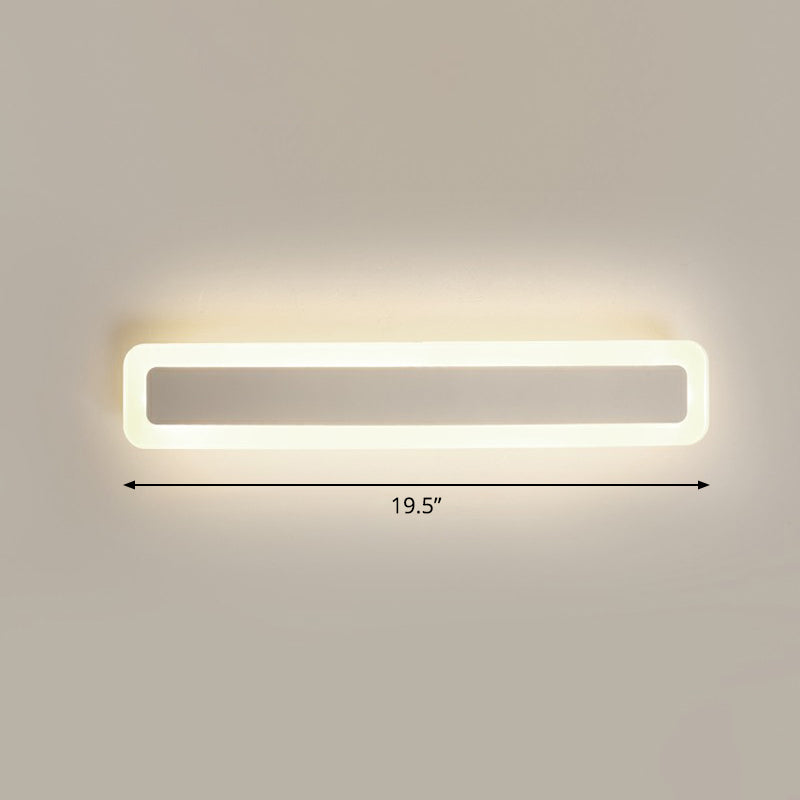 BowLift | Bar-shaped Vanity Light Minimalist Acrylic Bathroom LED Wall Lighting in White