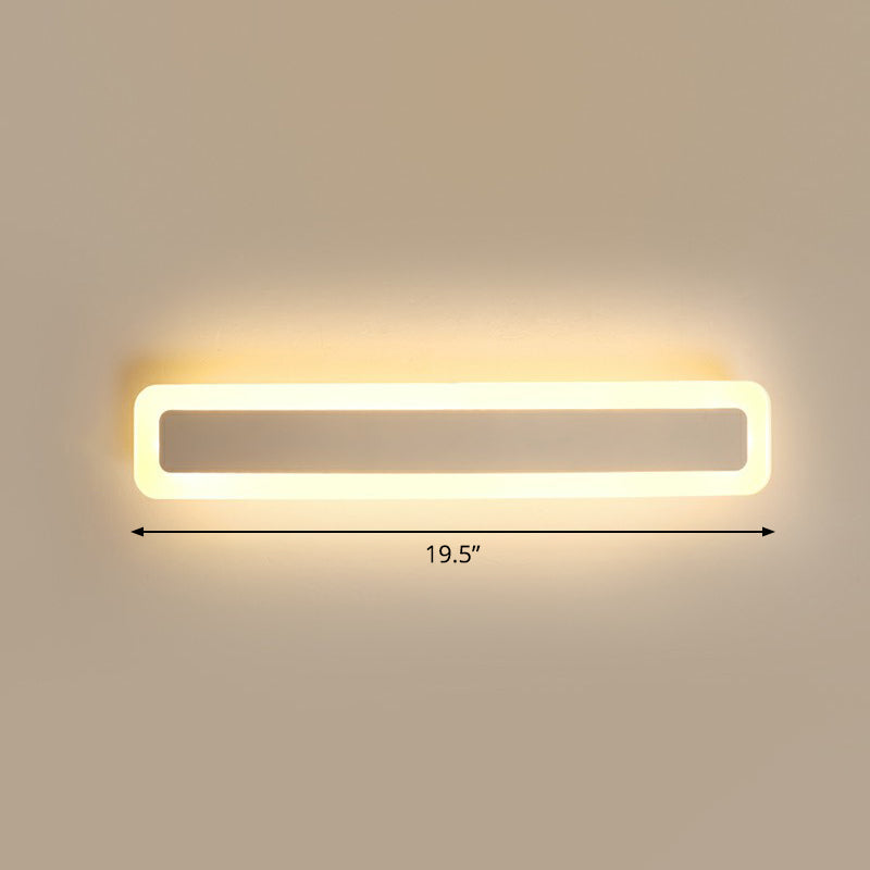 BowLift | Bar-shaped Vanity Light Minimalist Acrylic Bathroom LED Wall Lighting in White