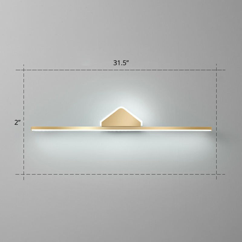 BowLift | Acrylic Linear LED Vanity Wall Light Minimalism Gold Finish Wall Lighting for Bathroom