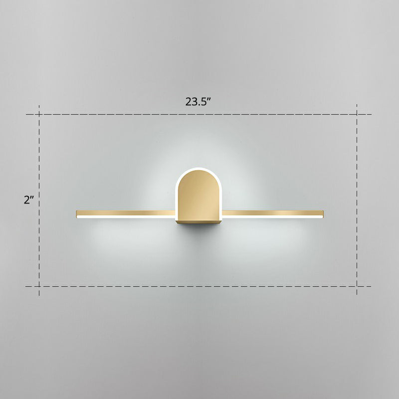 BowLift | Acrylic Linear LED Vanity Wall Light Minimalism Gold Finish Wall Lighting for Bathroom