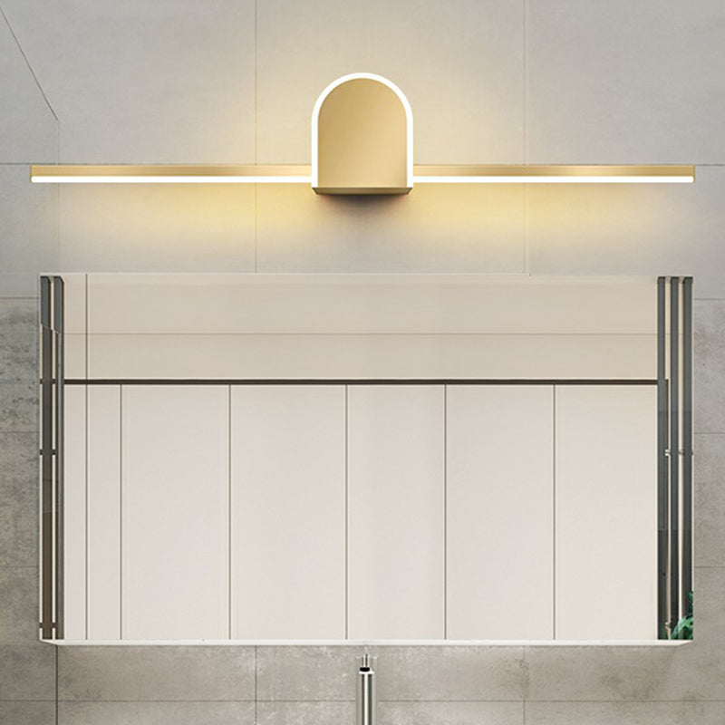 BowLift | Acrylic Linear LED Vanity Wall Light Minimalism Gold Finish Wall Lighting for Bathroom