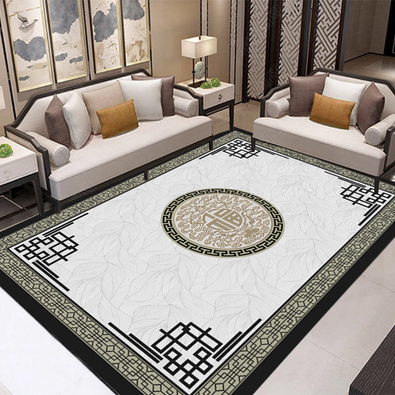 BowLift | Retro Living Room Carpet Multicolor Plant Pattern Area Rug Cotton Blend Non-Slip Backing Pet-Friendly Indoor Rug