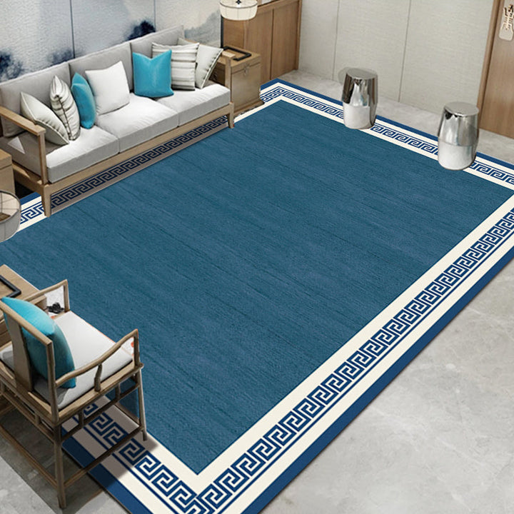 BowLift | Multicolor Living Room Rug Asian Geometric Print Indoor Carpet Polyester Non-Slip Backing Stain Resistant Area Rug