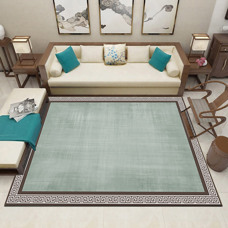 BowLift | Multicolor Living Room Rug Asian Geometric Print Indoor Carpet Polyester Non-Slip Backing Stain Resistant Area Rug
