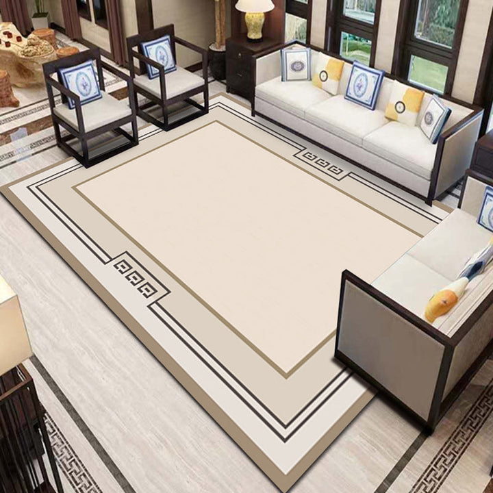 BowLift | Multicolor Living Room Rug Asian Geometric Print Indoor Carpet Polyester Non-Slip Backing Stain Resistant Area Rug
