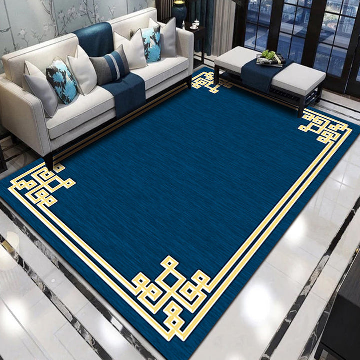 BowLift | Multicolor Living Room Rug Asian Geometric Print Indoor Carpet Polyester Non-Slip Backing Stain Resistant Area Rug