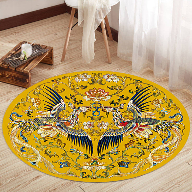 BowLift | Oriental Living Room Rug Multicolored Floral Printed Indoor Mat Polypropylene Non-Slip Washable Easy Care Mat