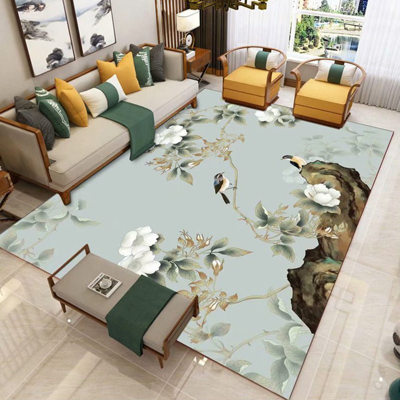 BowLift | Vintage Parlor Carpet Multicolor Floral Pattern Indoor Carpet Synthetic Non-Slip Rug Pet Friendly Carpet