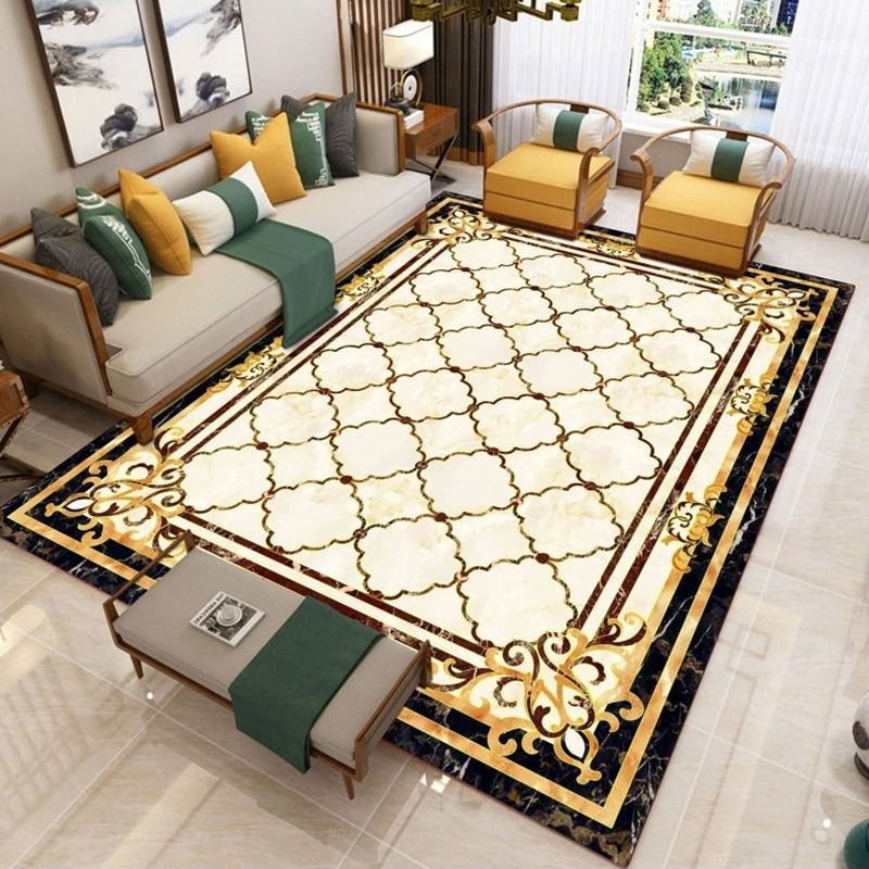 BowLift | Nostalgia Living Room Rug Multi Color Flower Print Area Rug Synthetic Non-Slip Backing Easy Care Indoor Rug