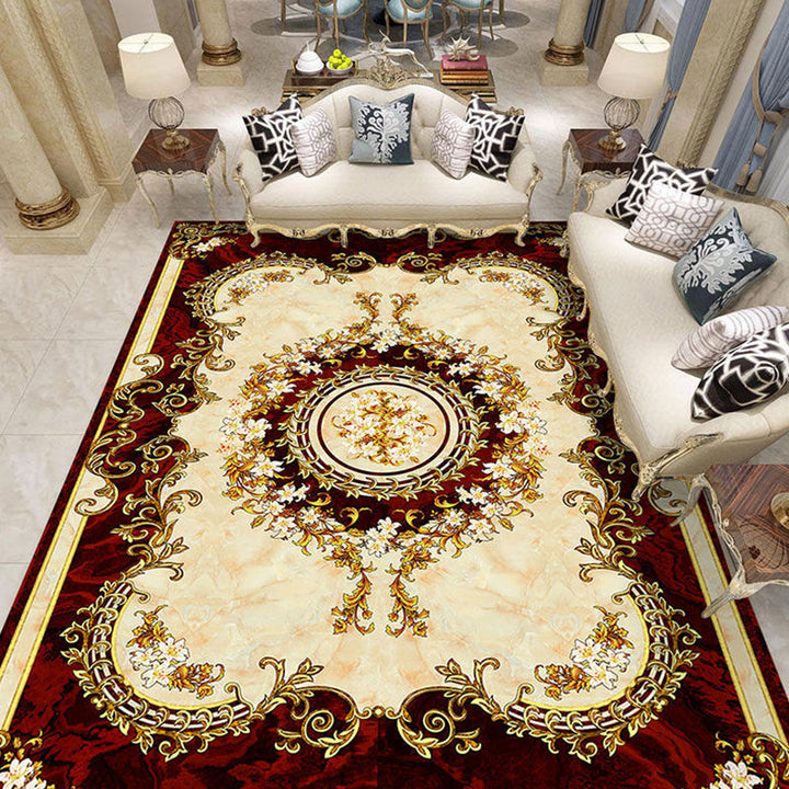 BowLift | Nostalgia Living Room Rug Multi Color Flower Print Area Rug Synthetic Non-Slip Backing Easy Care Indoor Rug
