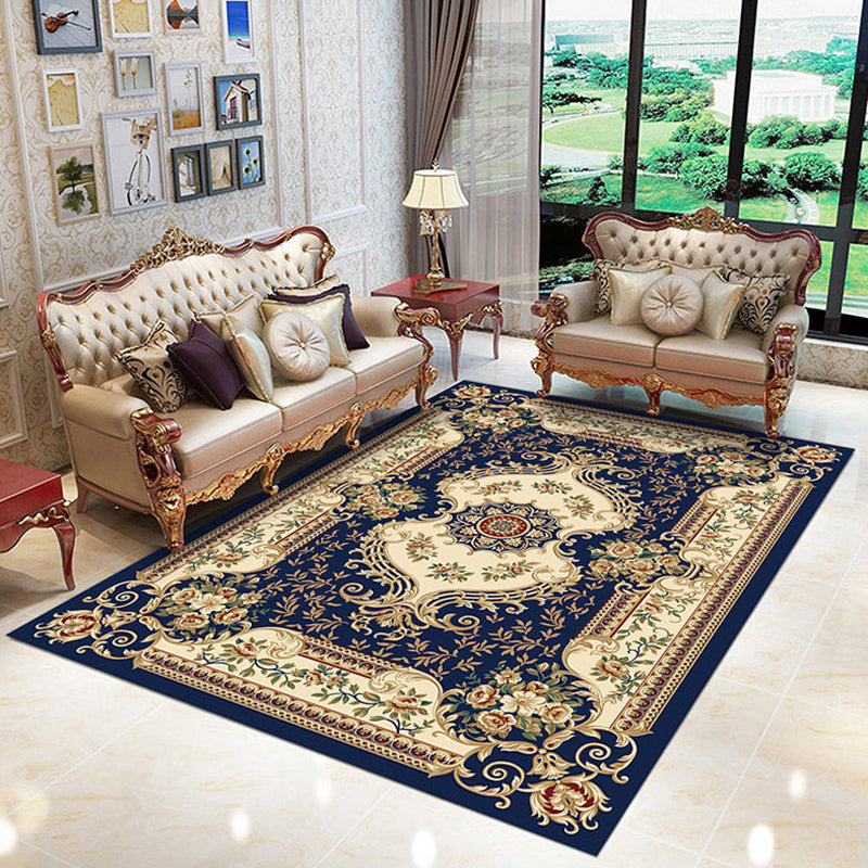 BowLift | Nostalgia Living Room Rug Multi Color Flower Print Area Rug Synthetic Non-Slip Backing Easy Care Indoor Rug
