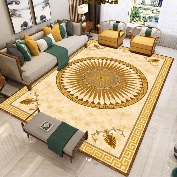 BowLift | Nostalgia Living Room Rug Multi Color Flower Print Area Rug Synthetic Non-Slip Backing Easy Care Indoor Rug