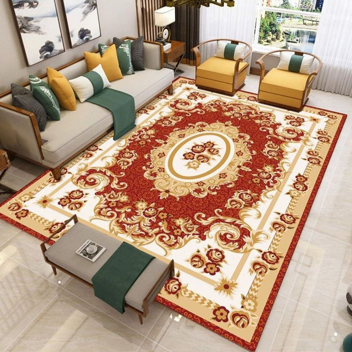 BowLift | Nostalgia Living Room Rug Multi Color Flower Print Area Rug Synthetic Non-Slip Backing Easy Care Indoor Rug