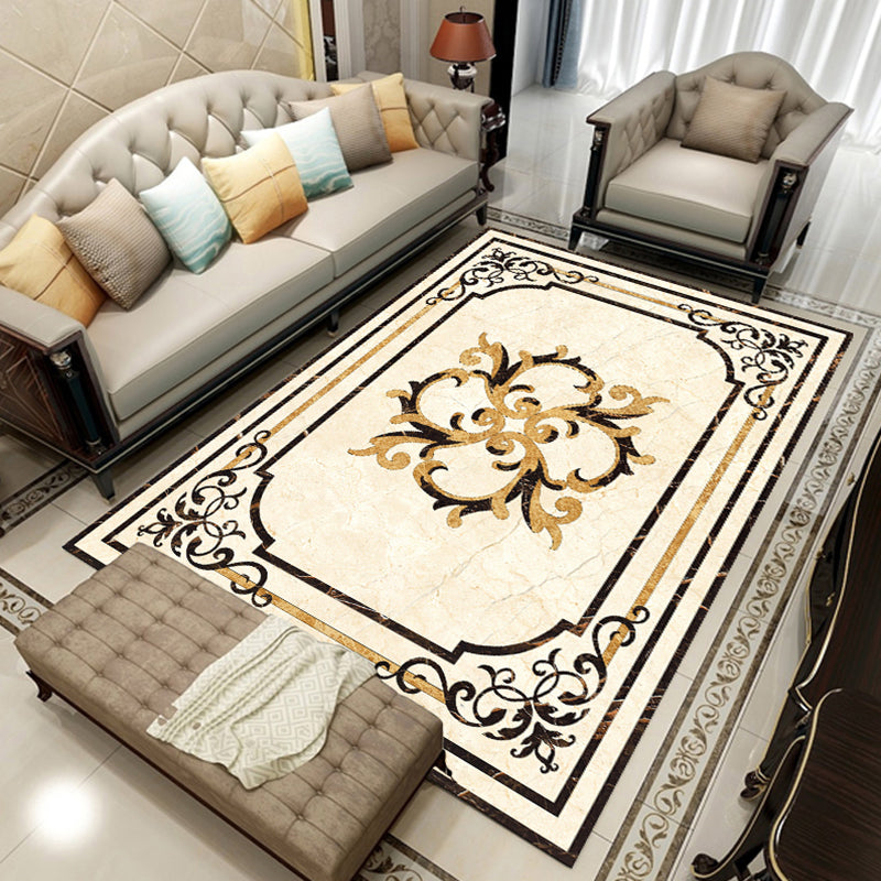 BowLift | Colorful geometric printed carpet made of polyester Retro indoor rug with non-slip backing, stain-resistant carpet for the living room