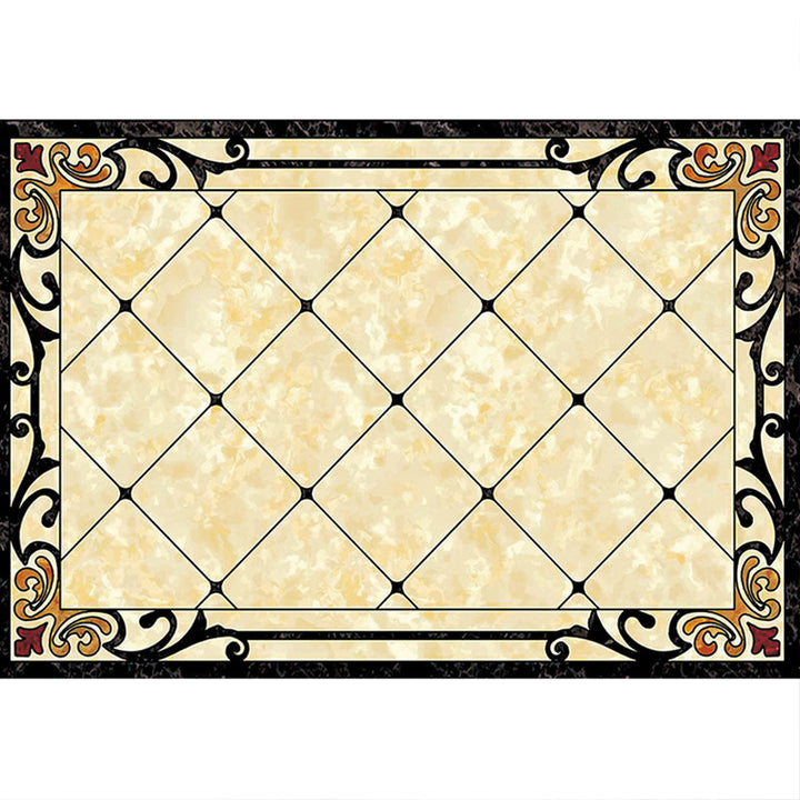 BowLift | Colorful geometric printed carpet made of polyester Retro indoor rug with non-slip backing, stain-resistant carpet for the living room