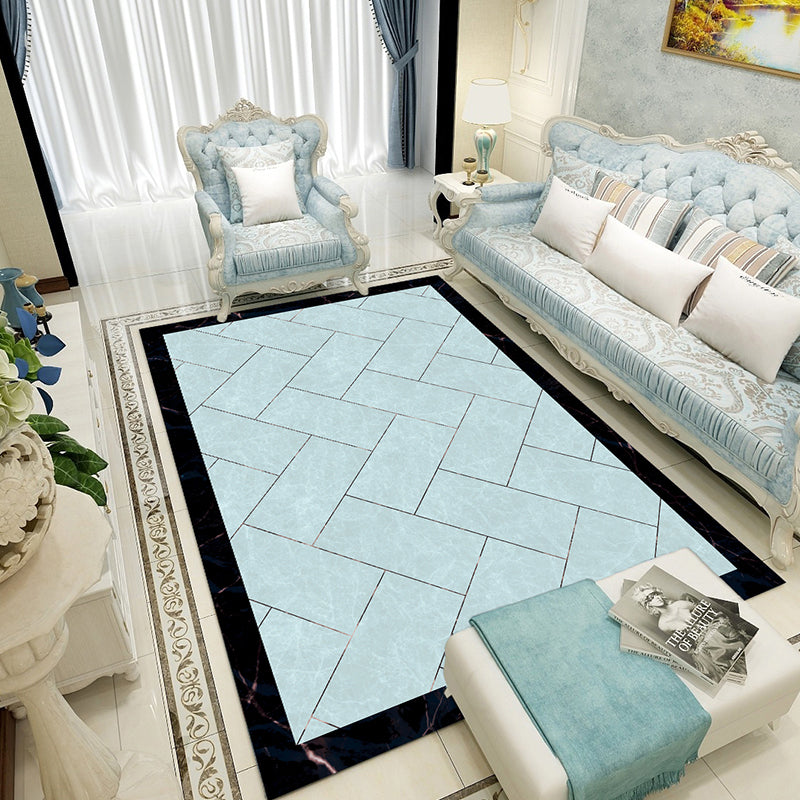 BowLift | Colorful geometric printed carpet made of polyester Retro indoor rug with non-slip backing, stain-resistant carpet for the living room