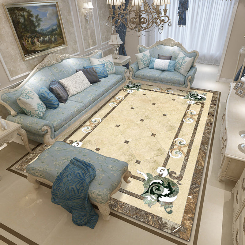 BowLift | Colorful geometric printed carpet made of polyester Retro indoor rug with non-slip backing, stain-resistant carpet for the living room