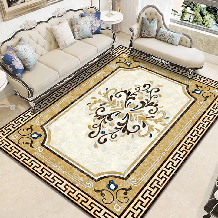 BowLift | Nostalgia Geometric Printed Rug Multicolored Polyester Indoor Rug Non-Slip Backing Pet-Friendly Rug for Living Room