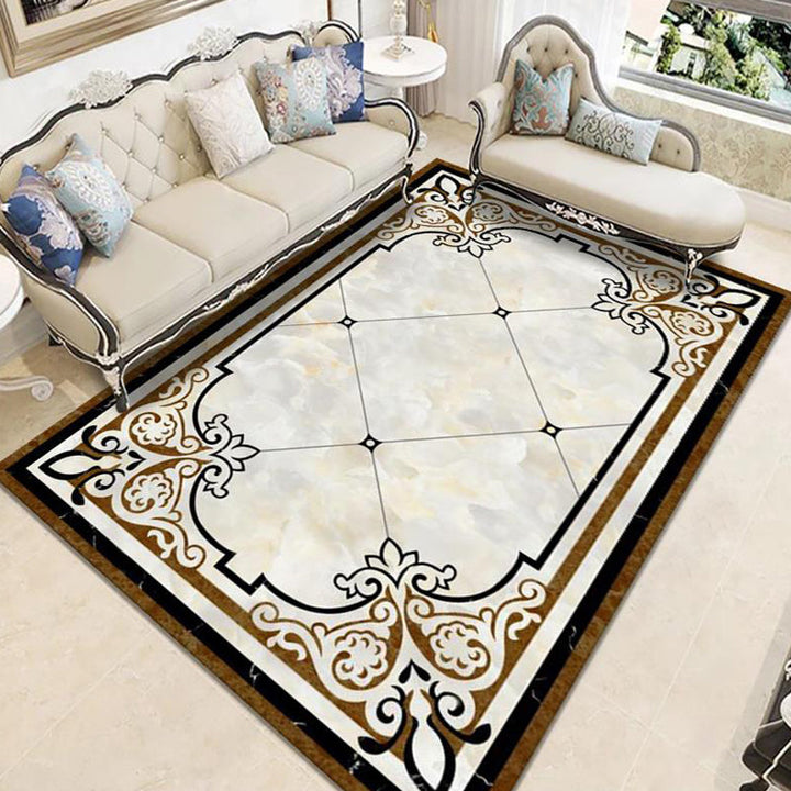 BowLift | Nostalgia Geometric Printed Rug Multicolored Polyester Indoor Rug Non-Slip Backing Pet-Friendly Rug for Living Room